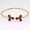 Awesome Garnet Cut Bangle C - JBB999 Newly Collection Pear Shape With 18ct Gold Plating Brass Bangle